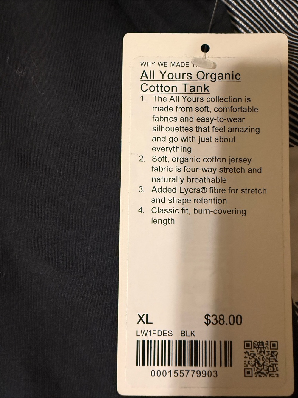 lululemon athletica All Yours Organic Cotton Tank - Black